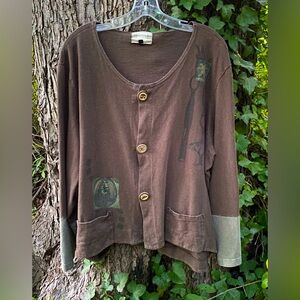 Blue Fish Vintage Mossy Brown Philois Jacket w Number Buttons